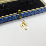 9ct Yellow Gold 'T' Initial Small Charm or Pendant Vintage c1970