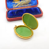 Victorian 9ct Yellow Gold Back & Front Floral Pattern Locket Pendant Antique