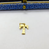 9ct Yellow Gold 'T' Initial Small Charm or Pendant Vintage c1970