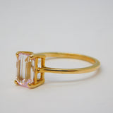 10ct Yellow Gold Baguette Cut Kunzite Dress Ring Vintage Birmingham