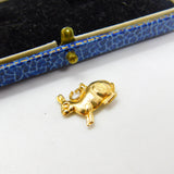 9ct Yellow Gold Bunny Rabbit or Hare Charm Pendant Vintage c1970