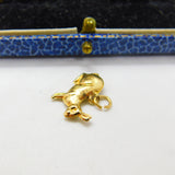 9ct Yellow Gold Bunny Rabbit or Hare Charm Pendant Vintage c1970
