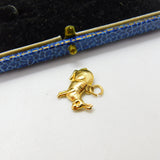 9ct Yellow Gold Bunny Rabbit or Hare Charm Pendant Vintage c1970