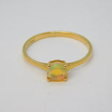 10ct Yellow Gold & 0.5ct Ethiopian Opal Dress Ring Vintage Birmingham