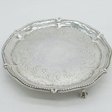 George III Sterling Silver Floral Pattern Salver Dish Antique 1777 London