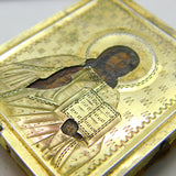Victorian Russian .84 Silver Gilt Hand Painted Religious Orthodox Icon c1860