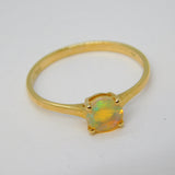 10ct Yellow Gold & 0.5ct Ethiopian Opal Dress Ring Vintage Birmingham