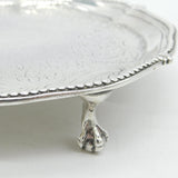 George III Sterling Silver Floral Pattern Salver Dish Antique 1777 London