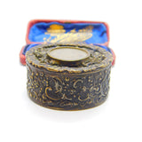 Victorian Gilt Metal, Enamel & Hair Locket Trinket Box 'Countess De La Warr's' Antique 1870