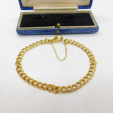 9ct Yellow Gold Double Curb Link Charm Bracelet Vintage 1989 Birmingham