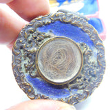 Victorian Gilt Metal, Enamel & Hair Locket Trinket Box 'Countess De La Warr's' Antique 1870