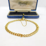 9ct Yellow Gold Double Curb Link Charm Bracelet Vintage 1989 Birmingham
