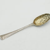 George III Irish Sterling Silver Berry Pattern Dessert Spoon 1761 Dublin Antique