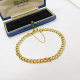 9ct Yellow Gold Double Curb Link Charm Bracelet Vintage 1989 Birmingham