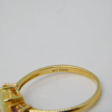 10ct Yellow Gold, Ethiopian Opal & Garnet Dress Ring Vintage Birmingham