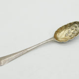 George III Irish Sterling Silver Berry Pattern Dessert Spoon 1761 Dublin Antique
