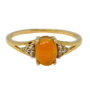 10ct Yellow Gold, Ethiopian Opal & Topaz Dress Ring Vintage Birmingham