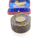 Victorian Gilt Metal, Enamel & Hair Locket Trinket Box 'Countess De La Warr's' Antique 1870