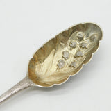 George III Irish Sterling Silver Berry Pattern Dessert Spoon 1761 Dublin Antique
