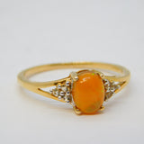 10ct Yellow Gold, Ethiopian Opal & Topaz Dress Ring Vintage Birmingham