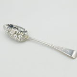 George IV Sterling Silver Berry Pattern Dessert Serving Spoon Antique 1821 London