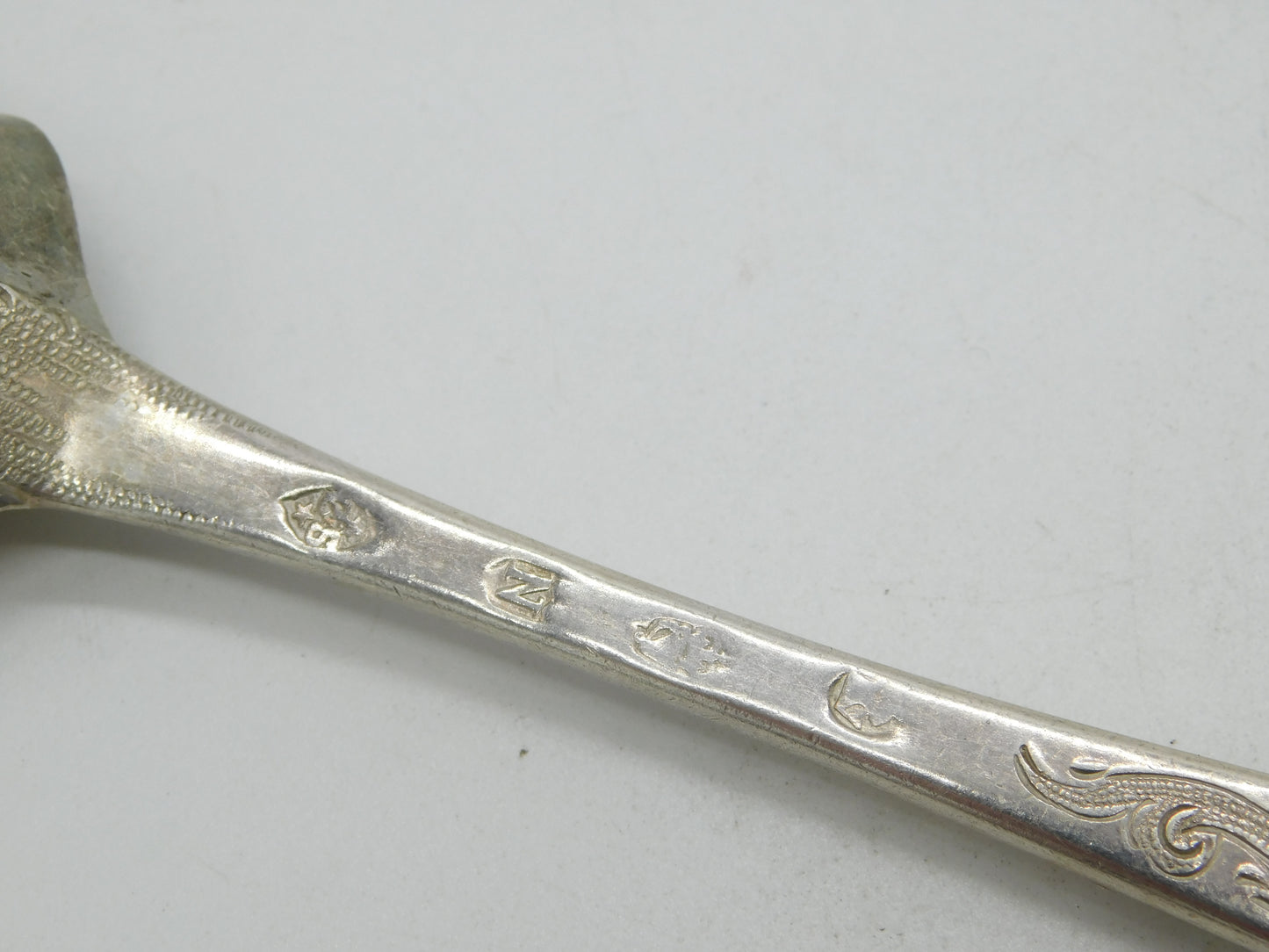 George III Irish Sterling Silver Berry Pattern Dessert Spoon 1761 Dublin Antique