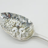 George IV Sterling Silver Berry Pattern Dessert Serving Spoon Antique 1821 London