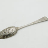 George III Irish Sterling Silver Berry Pattern Dessert Spoon 1761 Dublin Antique