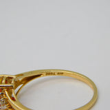 10ct Yellow Gold, Ethiopian Opal & Topaz Dress Ring Vintage Birmingham