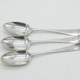 George III Sterling Silver Hanoverian Serving Spoon Set Scroll Back 1770 Antique