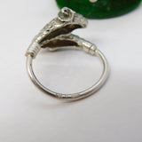 Sterling Silver Roman Style Rams Head Crossover Ring Vintage c1960