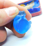 Oversized Czech Light Blue Glass Cracker Dog Charm or Keepsake Antique c1920