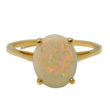 10ct Yellow Gold & 1.3ct Australian Opal Dress Ring Vintage Birmingham