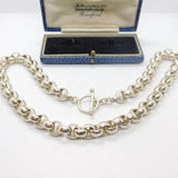 Heavy Sterling Silver Belcher Link Chain Necklace 16" Length Vintage c1980