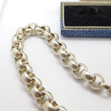 Heavy Sterling Silver Belcher Link Chain Necklace 16" Length Vintage c1980