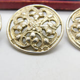 Set of Three Victorian Sterling Silver Art Nouveau Buttons 1900 Birmingham