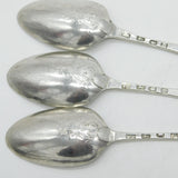 George III Sterling Silver Hanoverian Serving Spoon Set Scroll Back 1770 Antique