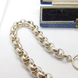 Heavy Sterling Silver Belcher Link Chain Necklace 16" Length Vintage c1980