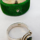 Michael Allen Bolton Sterling Silver & Connemara Marble Ring Vintage 1989 London