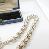 Heavy Sterling Silver Belcher Link Chain Necklace 16" Length Vintage c1980