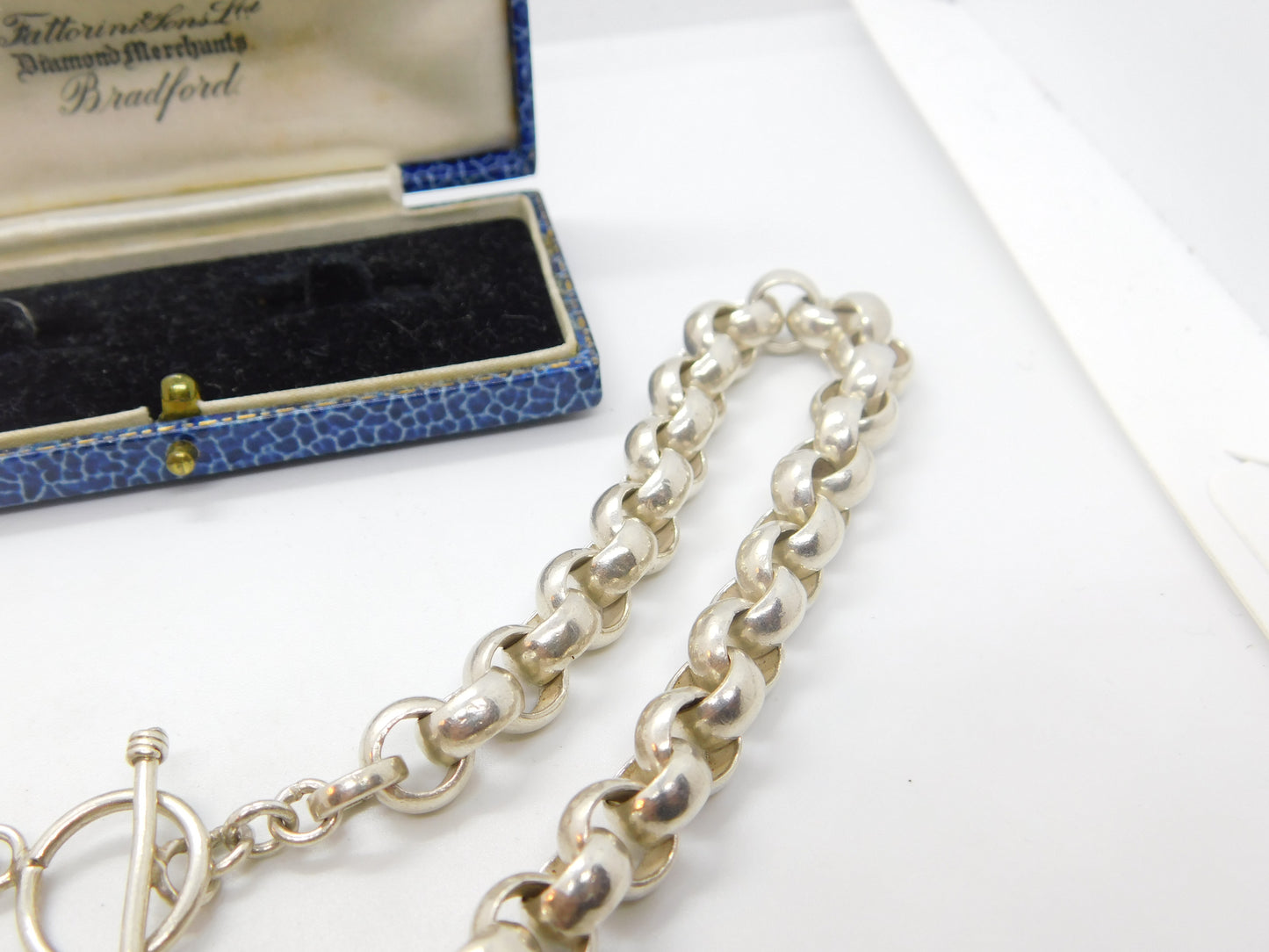 Heavy Sterling Silver Belcher Link Chain Necklace 16" Length Vintage c1980