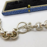 Heavy Sterling Silver Belcher Link Chain Necklace 16" Length Vintage c1980