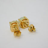 9ct Yellow Gold & 0.6ct Welo Opal Stud Earrings Vintage
