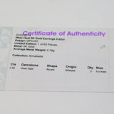 9ct Yellow Gold & 0.6ct Welo Opal Stud Earrings Vintage