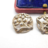 Edwardian Set of Three Sterling Silver Daisy Flower Buttons 1904 Birmingham