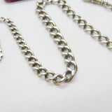 Edwardian Sterling Silver Graduating Albert Watch Chain with Fob Antique c1910
