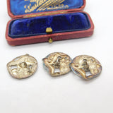 Edwardian Set of Three Sterling Silver Daisy Flower Buttons 1904 Birmingham