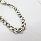 Edwardian Sterling Silver Graduating Albert Watch Chain with Fob Antique c1910