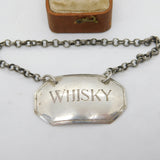 Victorian Sterling Silver Bright Cut Whisky Decanter Label 1875 London Antique