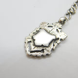 Edwardian Sterling Silver Graduating Albert Watch Chain with Fob Antique c1910
